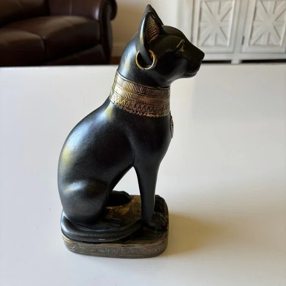 Egyptian Cat Home Decor Bastet Collectible Sphynx 11” Figurine - Picture 6 of 12